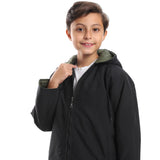 Plain Zipper Hooded Jacket - Pavone