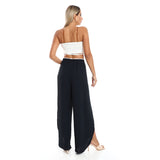 Full Legs Side Slits Slip On Cover Up Pants - Kady