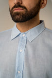 Men Baby Blue Linen Shirt - V Y C