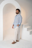 Men Baby Blue Linen Shirt - V Y C