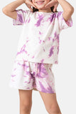 Kids Purple Tie Dye Shorts Set - Cottonovi