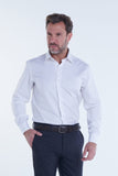 Long Sleeved Herringbone Shirt - Cellini