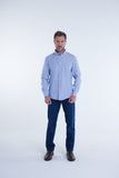 Long Sleeved Striped Oxford Shirt - Cellini