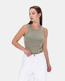 Basic Cotton Sleeveless Top
 - Kava