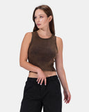 Basic Cotton Sleeveless Top
 - Kava