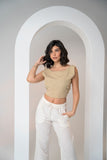 Cropped Linen Top - V Y C