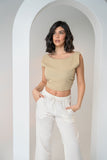 Cropped Linen Top - V Y C