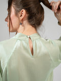 Hole Neckline Blouse With Buttons - KC Shop