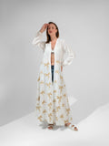 Embroidered Linen Sleeved Kimono - KC Shop