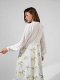 Embroidered Linen Sleeved Kimono - KC Shop