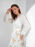 Embroidered Linen Sleeved Kimono - KC Shop