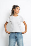 Half Sleeves Cotton Crossed T-Shirt - Azul