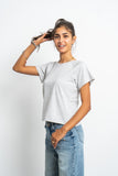 Half Sleeves Cotton Crossed T-Shirt - Azul