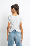 Half Sleeves Cotton Crossed T-Shirt - Azul