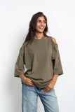 Cutout Oversized T-shirt - Mitcha Label