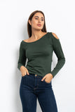 Long Sleeves Shoulder Cutout Top - Mitcha Label