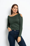 Long Sleeves Shoulder Cutout Top - Mitcha Label