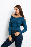 Long Sleeves Shoulder Cutout Top - Mitcha Label