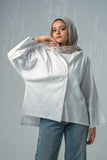 White Oversized Poplin Shirt - Keen