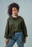 Olive Oversized Poplin Shirt - Keen