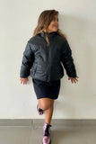 Girls Leather Puffer Jacket - Cottonovi