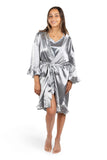 Elegant Flounce Satin Robe - NANAZ