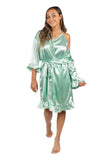 Elegant Flounce Satin Robe - NANAZ