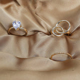 Circle Earing Set Of Rings 3 Pcs (50117)  - Fluffy