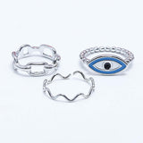 Open Eye Earing Set Of Rings 3 Pcs (50103)  - Fluffy