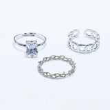 Chains Earing Set Of Rings 3 Pcs (50111)  - Fluffy