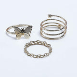 Butterfly Earing Set Of Rings 3 Pcs (50105)  - Fluffy