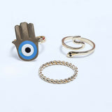 Snake Earing Set Of Rings 3 Pcs (50113)  - Fluffy