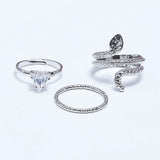 Snake Earing Set Of Rings 3 Pcs (50114)  - Fluffy