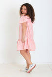 Striped Short Sleeve Girl Dress (S24459) - NANAZ