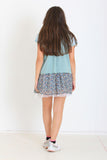Half Sleeve Blouse With Skirt Set  (S24418) - NANAZ