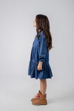 Ruffle Chic Denim Dress (W21441) - NANAZ