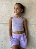 Girls Ribbed Crop Top - Watermln