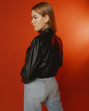 Cropped Leather Jacket - Angelica Fleur