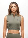 Women Olivine Zipper Sports Bra - Jyord