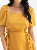 Cutout Linen Mini Dress - Kei Dress