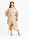 Carolina Satin Wrapped Midi Skirt - Kei Dress