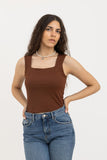 Square Neck Ribbed Top - It's peppers