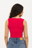 Square Neck Ribbed Top - It's peppers