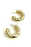 Textured  Gold Hoops - Trio Earrings