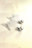 Octahedron White/Silver  Earrings - Trio Earrings