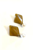 Octahedron Brown/Silver  Earrings - Trio Earrings