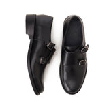 Women Black Double Monk Shoes - Tayree