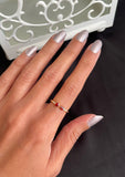 Two Red Stones Gold Plated Ring  - Felizmoda