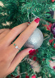 Two Green Stones Gold Plated Ring - Felizmoda