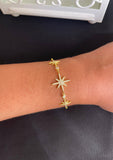 Three Stars Gold Plated Bracelet - Felizmoda